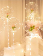 led ballong med kolumnstativ självlysande genomskinlig bobo ballongstativ led ljusslinga bröllopsfödelsedagsfest dekoration #8637995