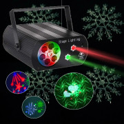 2 i 1 inomhus julsnöflinga laserljus 8W snöfallsprojektor Rörlig snö Trädgård laserprojektorlampa för festdekor Hem