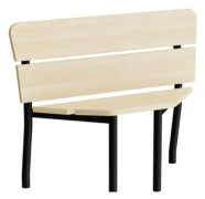 Sofa Pausa 551, hjørne, birk laminat, alugråt stel