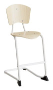 Stol Nian, 630 mm, björklaminat, vita ben