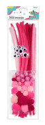 Titanumtrådar, pompoms, rosa ögon 80st