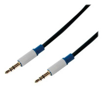LogiLink BASC15, 3,5mm, Hankoppling, 3,5mm, Hankoppling, 1,5 m, Svart, Blå, Grå