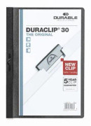DURABLE DURACLIP ORIGINAL 30 - Klippfil - för A4 (210 x 297 mm) - kapacitet: 30 ark - vit med genomskinligt frontskydd (paket om 5)