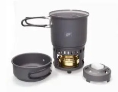 985 ml matlagningsset i aluminium med alkoholspis
