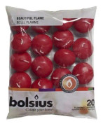 Bolsius 103632053744 Flytande ljus, paraffinvax, vinröd, 20 st.