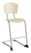 Stol Nian, 630 mm, Birk laminat, alugrå ben