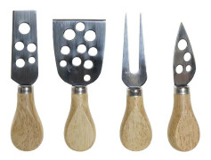 Köksredskap DKD Home Decor Rostfritt stål Furu (4 pcs)