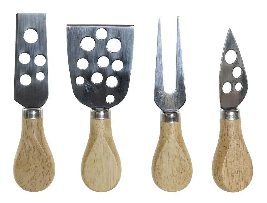 Köksredskap DKD Home Decor Rostfritt stål Furu (4 pcs)