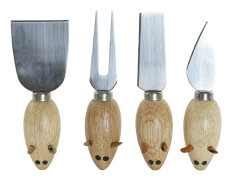 Köksredskap DKD Home Decor Rostfritt stål Furu (4 pcs)