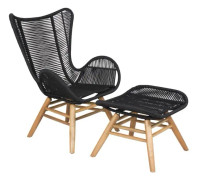 TINGELING Loungefåtölj Svart/Brun