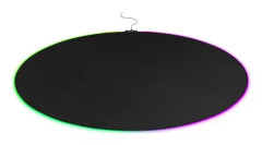Deltaco GAM-138, Monokromatiskt, Svart, Polyester, Rund, 1100 mm, 110 cm