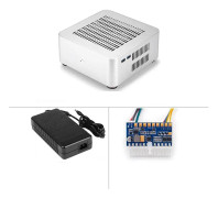 Allt aluminiumchassi liten stationär datorväska psu htpc mini itx pc-hus med strömförsörjning