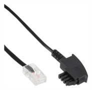 InLine - telefonkabel - RJ-45 (2-stift) (M) - TAE-F (M) - 3,0 m - oskärmad - svart (18503)