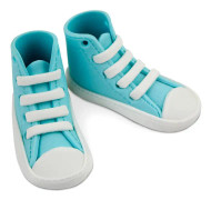 Handcrafted Sugar Toppers - Blue High Cut Sneaker (72 x 50mm / 2.75 x 2”)