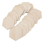 10-60mm trä Hexagon tomma skivor Oavslutad trädekoration Konsthantverk träskivor DIY Crafting Bröllopsjulpinnar dockor