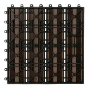 Golvplattor - 11: e - 30x30 cm - Interlocking Decking Tiles - 1m² - Vattenbeständig - Trä - Plastkompositterrassgolvplattor - Trädgårdshusdekoration -