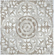 Väggdekoration DKD Home Decor Vit Mandala Trä MDF (60 x 2 x 60 cm)