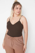Women / Girl Knit Bodycon Plus Size Bodysuit