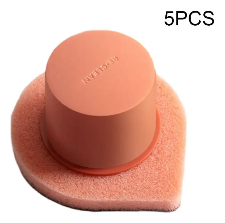 5 PCS Sharp Corner Sponge Brush to Clean Corner Gaps Pot Brush(Orange)