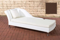 Sch�slong Savannah terra brown vit 80x196x72 vit plast aluminium