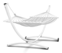 Hängmatta stativ - med hjul - 380x130x125 cm - vit