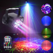 Ljus led laserprojektor med fjärrkontroll professionell scenljuseffekt
