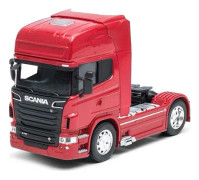 Welly 1:32 scania, v8 r730 4-hjulig, släpvagnsleksak