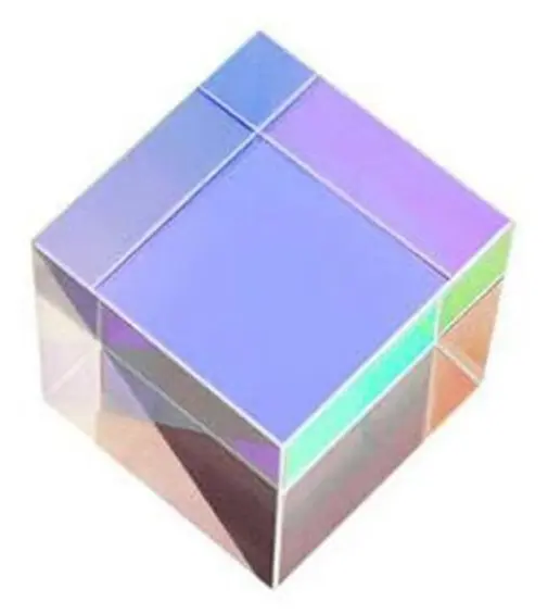 Dikroisk optisk färg x-cube fyra sidor polerat glas prisma regnbågsglas