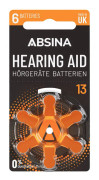 Absina hörapparatbatteri ZA 13 1,4 V - 6 st zink-luft PR48