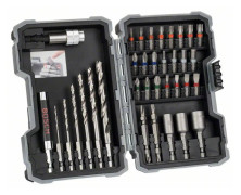 Bosch 35-delars borr- och skruvbitsats PH1; PH2; PH3; PZ1; PZ2; PZ3; SL3; SL4; SL5; SL6; H3; H4; H5; H6; T10; T15; T20; T20; T25; T27; T30; T40