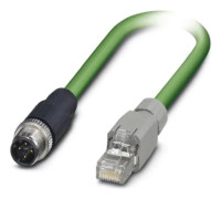 Phoenix Contact 1403496 M 12 / RJ45 Nätverkkabel, Patchkabel CAT 5e SF/UTP 3.00 m Grön Flamskyddsmedel 1 st