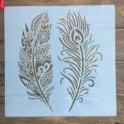 DIY Craft Mandala fjäderform för att måla stenciler