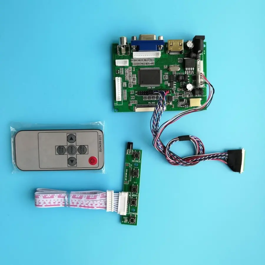 Arbeta för ledd panel display hdmi vga 2av lcd fjärrkontrollkort kit