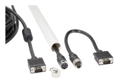Renkforce VGA Tilslutningskabel VGA 15-polet Stik, VGA 15-polet Stik 15.00 m Sort RF-4537806 til rør-montage, med ferritkerne VGA-kabel