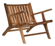 Fåtölj DKD Home Decor Naturell Teak (70 x 82 x 70 cm)