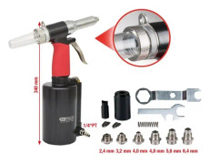 KS Tools 515.3101, Svart, Röd, Rostfritt stål, 5.6,2.4,3.2,4,4.8 mm, Gjuten aluminium, Rostfritt stål, Stål, 6,3 Bar, 1,9 cm, Tryckluft