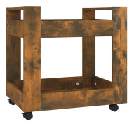 Skrivbordsvagn rökfärgad ek 60x45x60 cm konstruerat trä