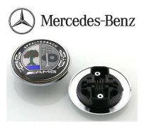 Mercedes-Benz Black AFFALTERBACH Flat Bonnet Badge Emblem A2228170415 NEW 57mm