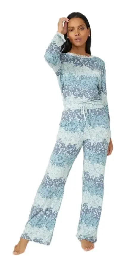 Debenhams Kvinnor/Damer Viskos Geometrisk spets med detaljer i pyjamasbyxor