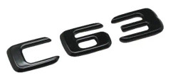 Gloss Glans Black Svart C63 Car Letter Number Rear Bak- Trunk Boot Badge Emblem For Mercedes Benz