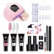 Poly Builder Gel Kit med UV-lampa för Naglar / Polygel Nail Art