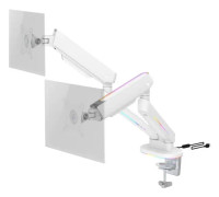 DELTACO Gaming RGB Spring-Assisted Dual Monitor Arm Vit