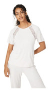 Debenhams Kvinnor/Damer Milano Ribbed Lace Detail Pyjama Top