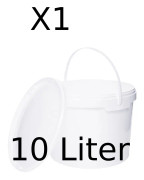 Hink med lock 10l vit – säkert för livsmedel, stabil, lufttät, läcksäker, luktfri – förvaringsbehållare i plast med handtag – tom, 1x 10 liter