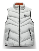 herr pufferjacka dunjacka höst vinter varm stå krage ärmlös västrock casual ren färg väst jacka topp jacka m-4xl #8384879