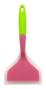 2 PCS Silicone Nonstick Spatula Wide Mouth Steak Pizza Spatula Kitchen Tool(Pink + Green)