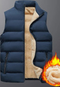 mäns vinterväst fleece tjock jacka varm kappa vadderad pufferväst fleecefodrad jacka mycket varm plysch stativ krage väst dagligt slitage bra lätt kau