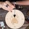 2 PCS Carving Pattern Round Wood Craft Ouija Board 15cm(7)