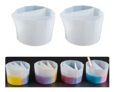 2 PCS DIY Crystal Epoxy Color Separation Cup Silicone Toning Cup, Style: 3 Grid