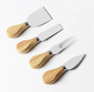 kn603 4 in 1 Wooden Handle Stainless Steel Cheese Knife Baking Tool Set